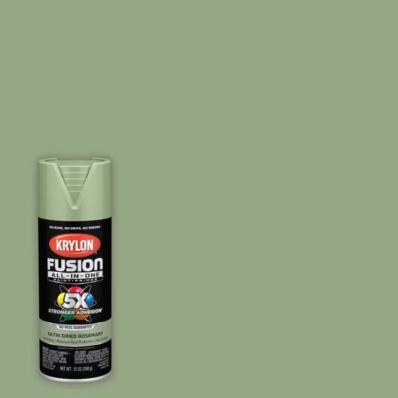 Fusion All‑in‑one Satin Spray Paint – Dried Rosemary (12 oz) – Indoor/outdoor Multi‑surface Finish