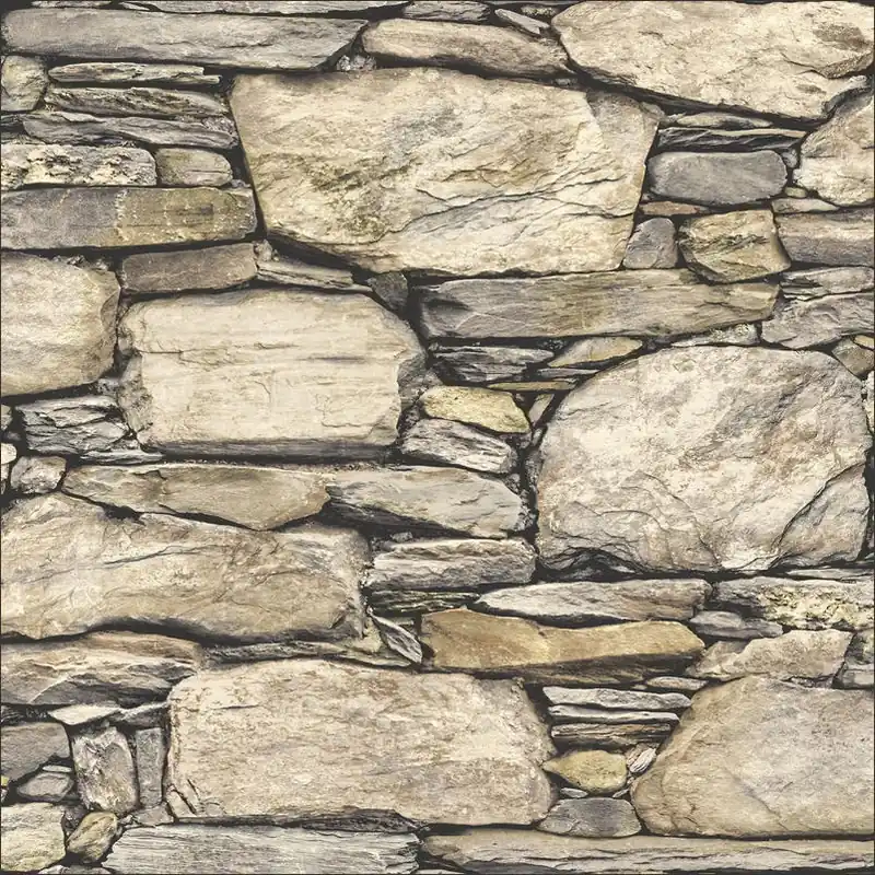 Hadrian Stone Peel‑and‑stick Wallpaper – 20.5" × 216" Brown Removable Wall Covering