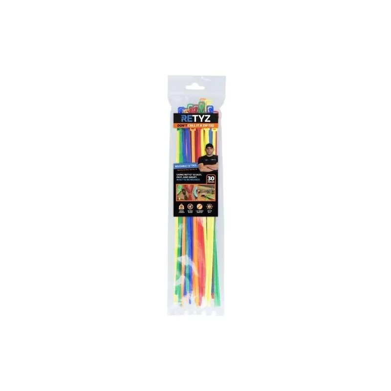 12‑inch Assorted Plastic Cable Ties – 30‑pack Uv‑resistant & Releasable