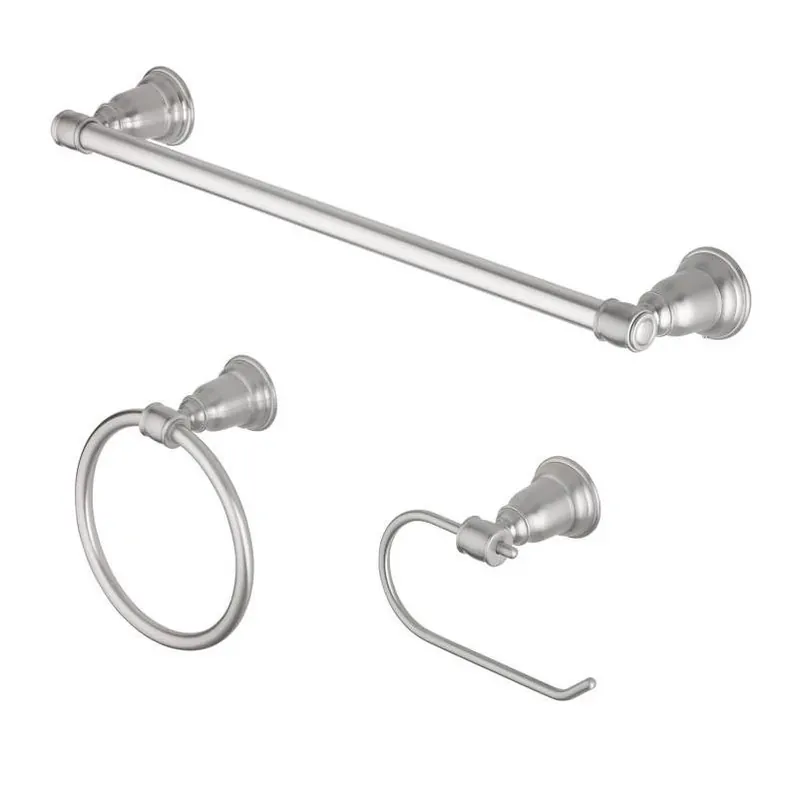 Oakbrook Brushed Nickel Zinc Towel Holder – Sleek Silver Bathroom Accessory