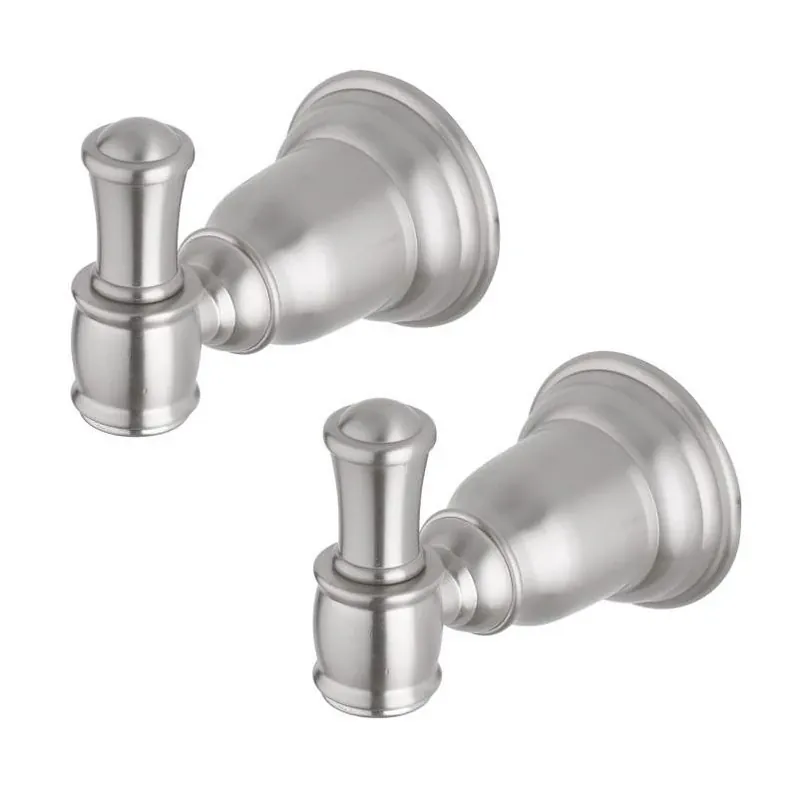 Oakbrook Brushed Nickel Double Robe Hook – Set Of 2