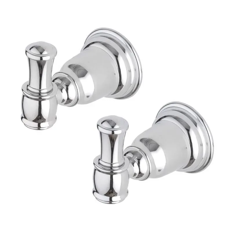 Chrome Bath Hook – Die‑cast Zinc, 2‑pack – Oakbrook Collection