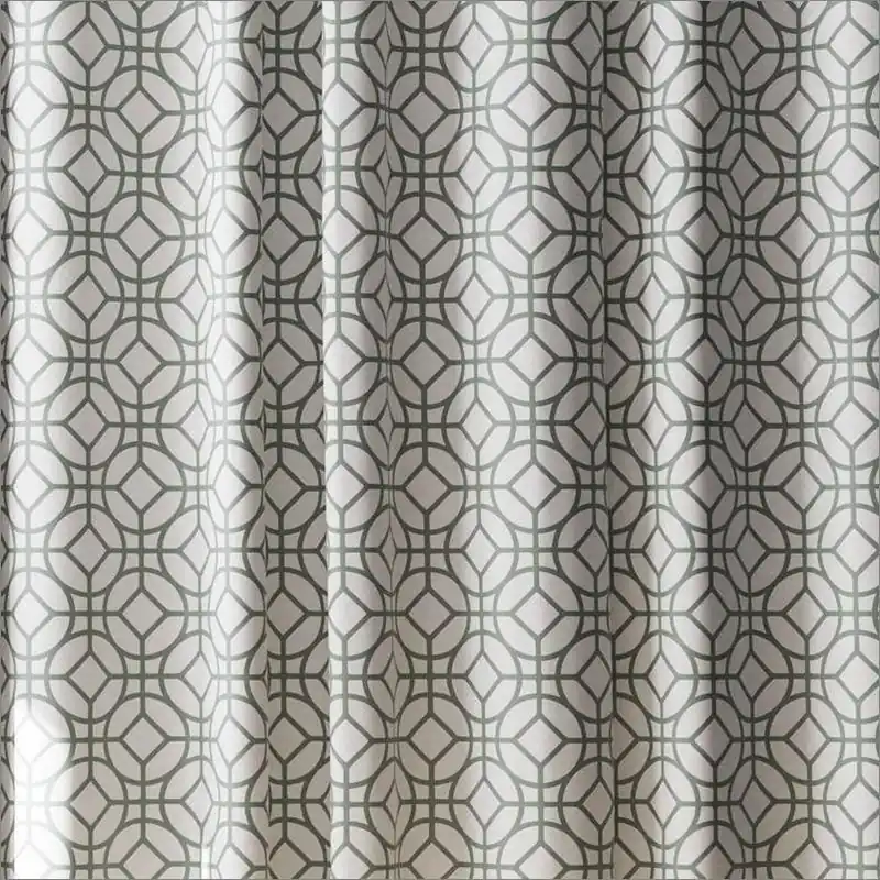 Green Geometric Fabric Shower Curtain – 72 In. H × 70 In. W
