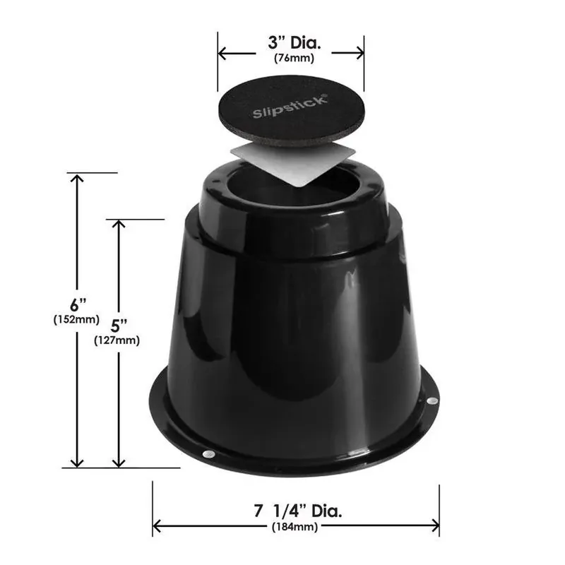 Black Plastic Bed Risers – 7.25" Round, Pack Of 4