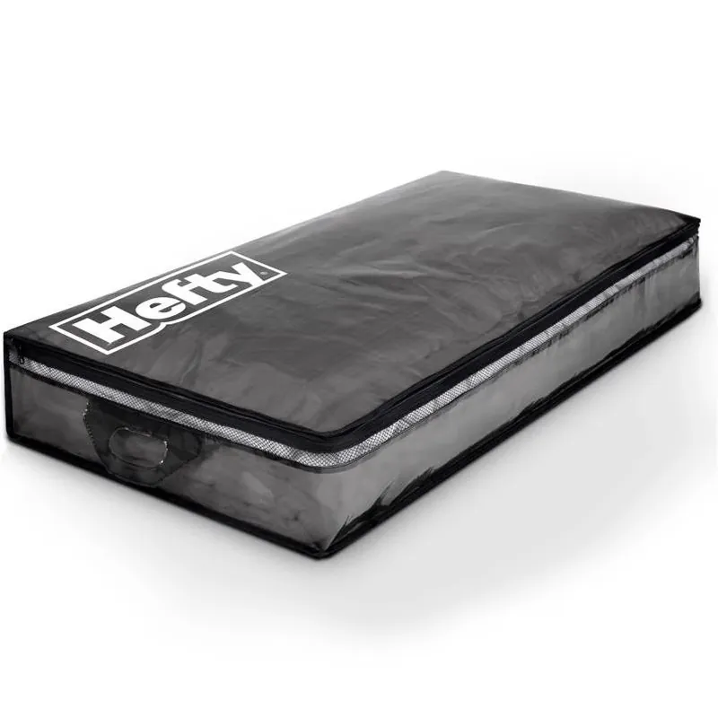Black/transparent Under‑bed Storage Bag – 6×39×20 in. Space‑saving Organizer