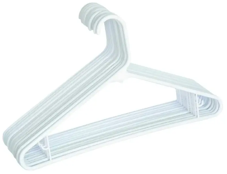 Plastic White Hanger 10 Pk