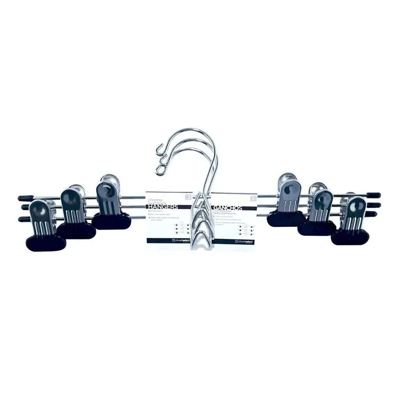 Silver Metal Skirt & Slack Hangers – Pack Of 3