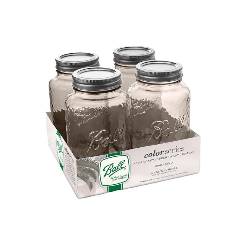 Color Series 32 oz Regular Mouth Mason Jars – Pack Of 4
