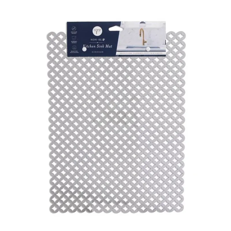 Gray Plastic Sink Mat – 15.6" X 11.6" Protection Pad