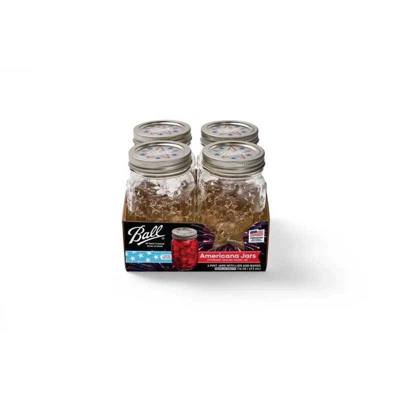 Americana 16‑oz Regular‑mouth Glass Mason Jar – Vintage Kitchen Storage