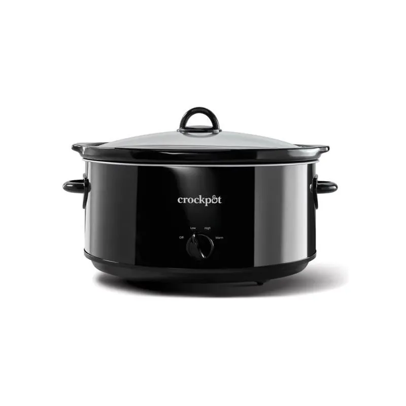 Crock‑pot 8‑quart Black Stoneware Slow Cooker – Premium Non‑stick Heating