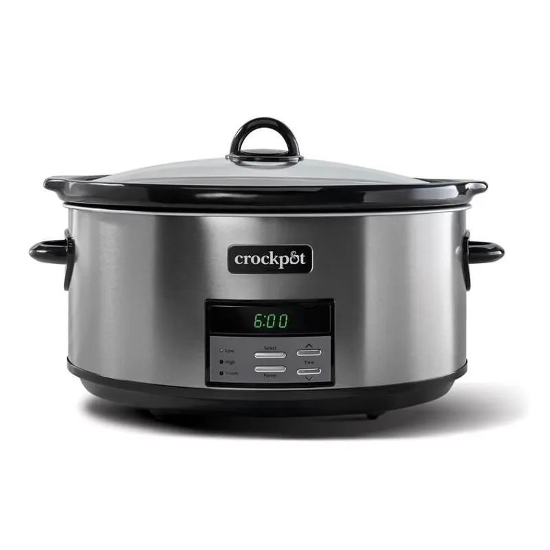 8‑quart Stainless Steel Programmable Slow Cooker – Black & Silver – Crock‑pot