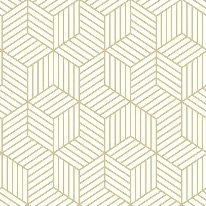 16.5" White Striped Hexagon Peel‑and‑stick Wallpaper