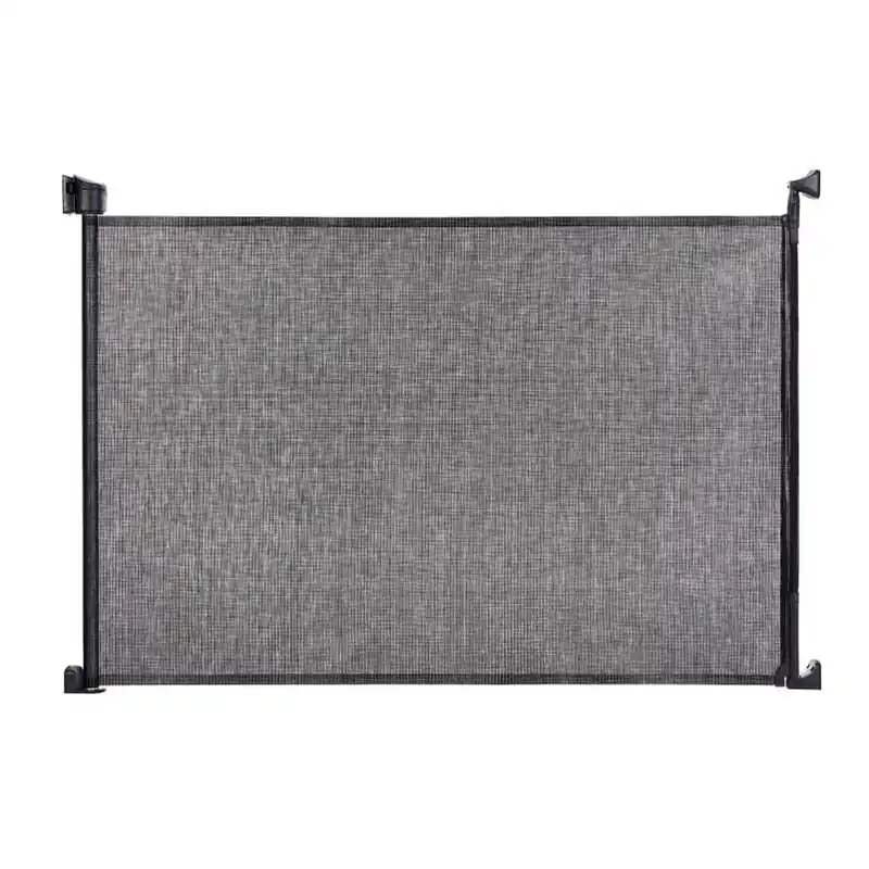 Toddleroo Retractable Mesh Safety Gate – Black, 55‑inch Width