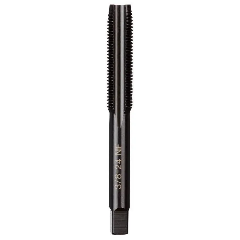 3/8-24 Fine Thread Straight Flute Plug Tap – Hcs, Black Oxide, Laser‑etched
