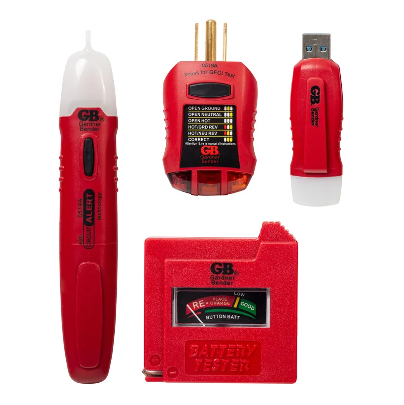 Household Electrical Tester Kit - 4 Piece Voltage, Gfci, Battery & Usb Testers