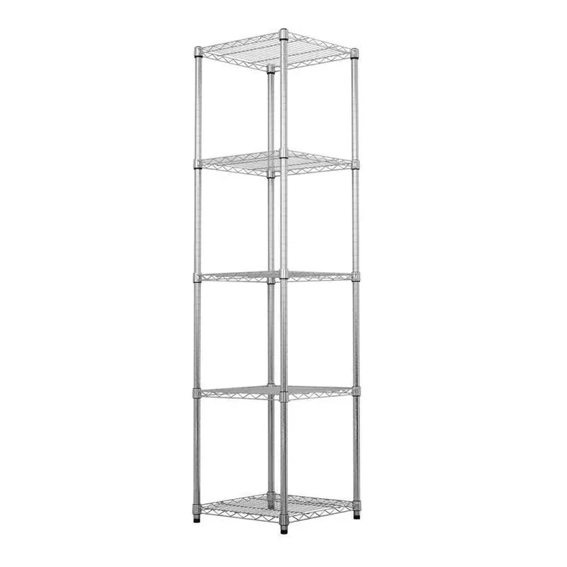 5‑tier Heavy‑duty Steel Shelving Unit – 72″ Tall, 625 lb Capacity, Silver