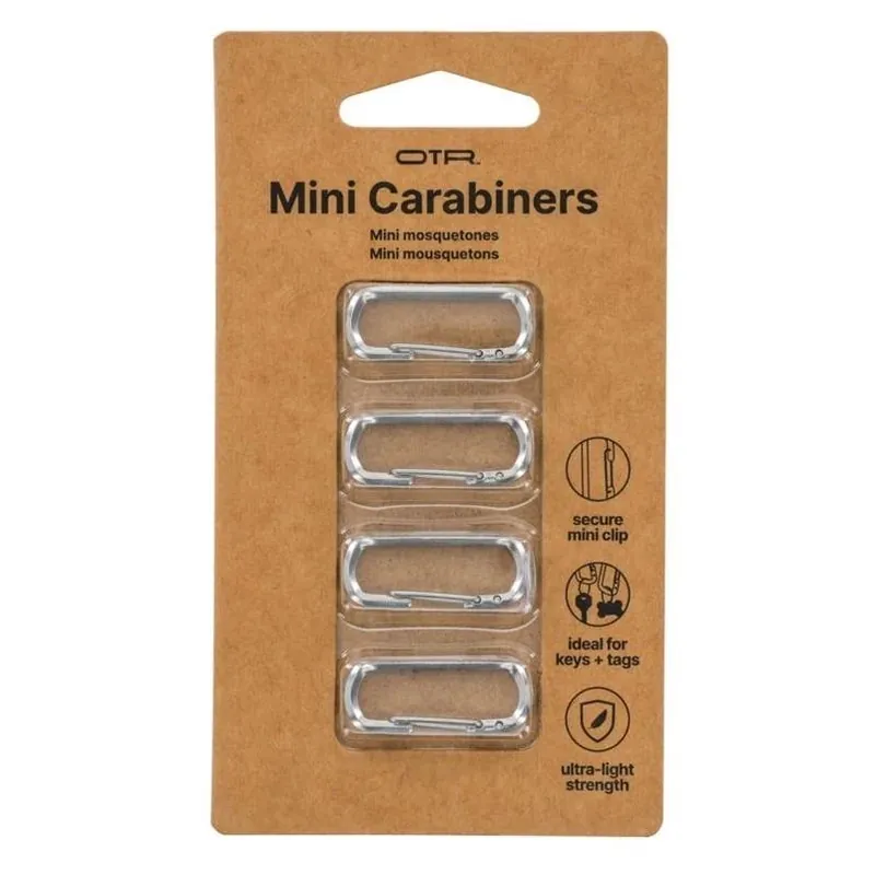 Silver Aluminum Carabiner – Pack Of 4 Lightweight Keyring Clips