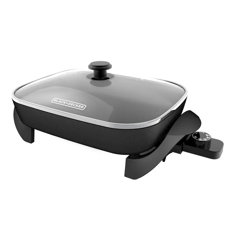 Sk1215bc Family Sized Electric Skillet 12 X 15 In. Black/silver