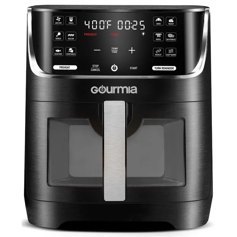 8‑quart Digital Air Fryer – Black & Silver, Programmable 1700w