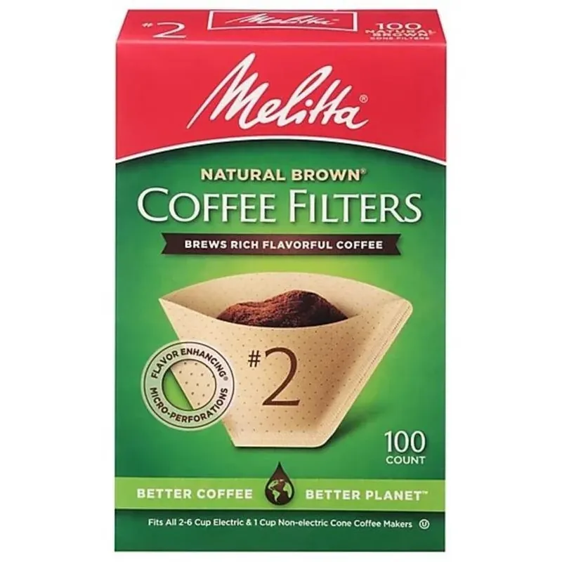 100-count 2 Melitta Natural Brown Cone Coffee Filters
