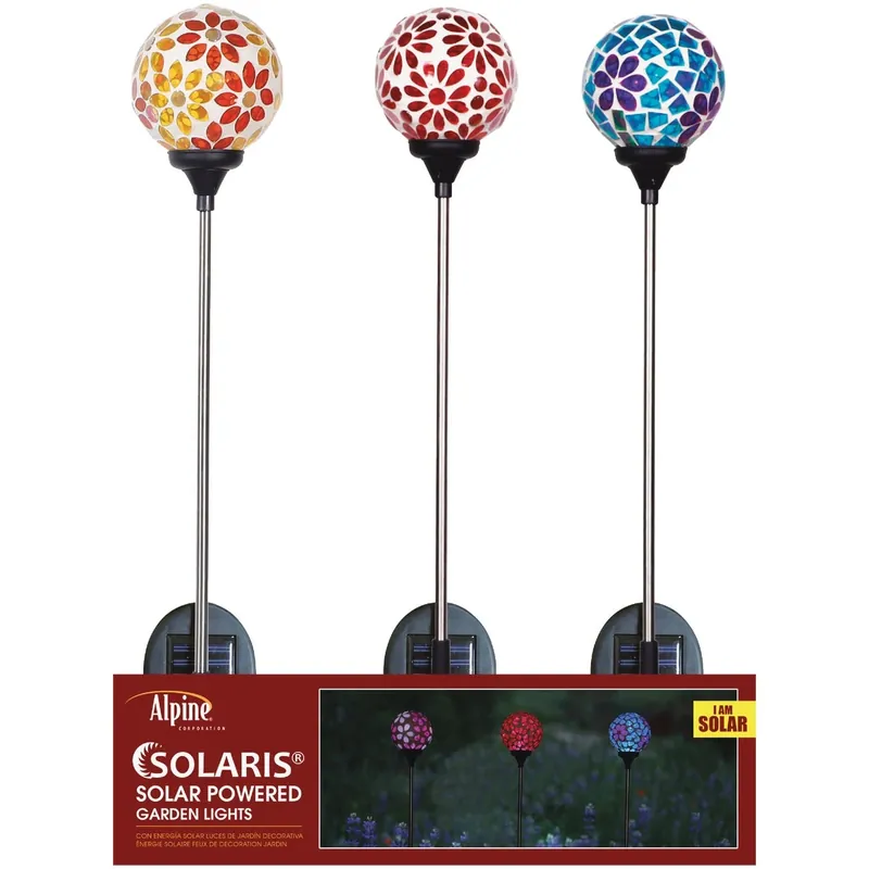 Multicolored Acrylic/glass/metal 32 In. H Solar Garden Stake