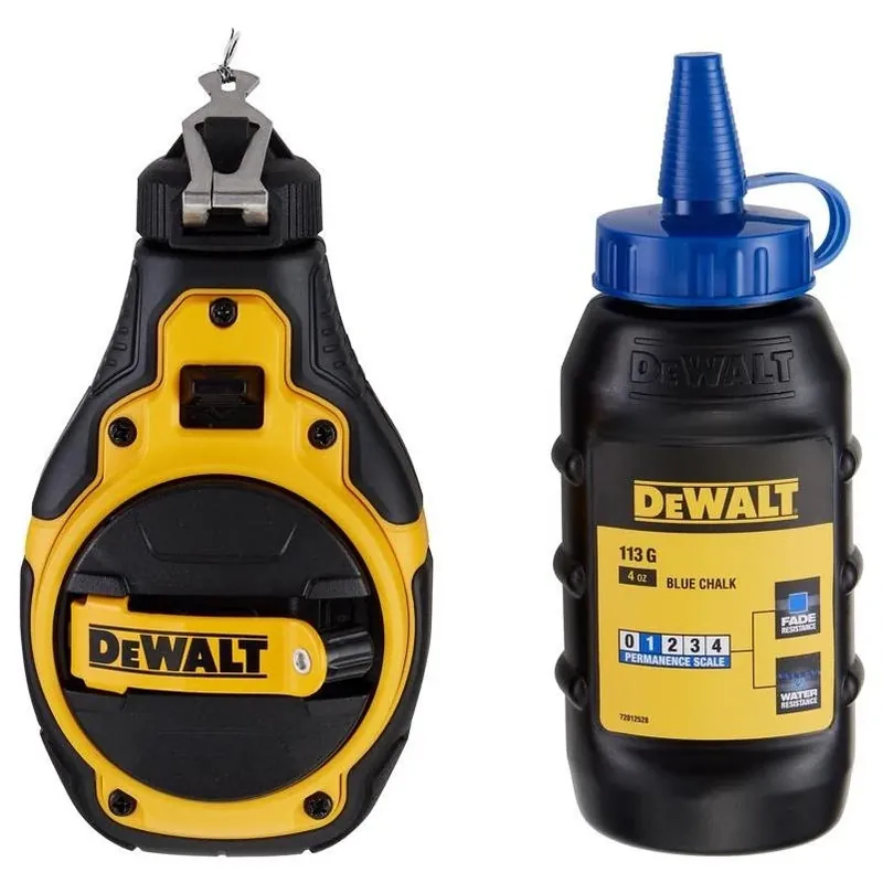 Dewatt Dual‑material Blue Chalk Line Reel Set