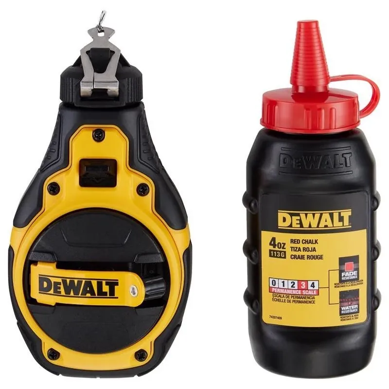 Red Bi‑material Chalk Line Reel With Bold Braided Line – 4 1 Gear Ratio Kit