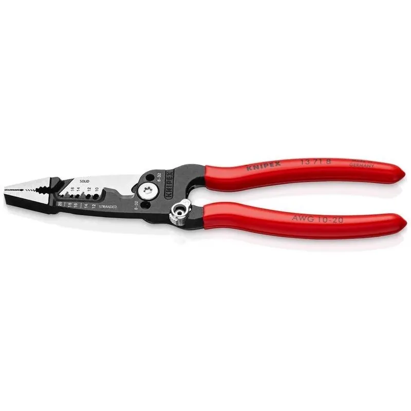 8‑inch Red Cushion‑grip Wire Stripper – Precision Cutting Tool