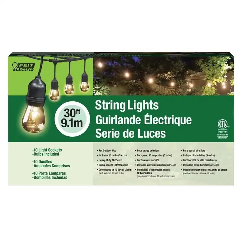 72041 15‑lamp Incandescent String Light Set – 130 v, 11 w, 30 ft