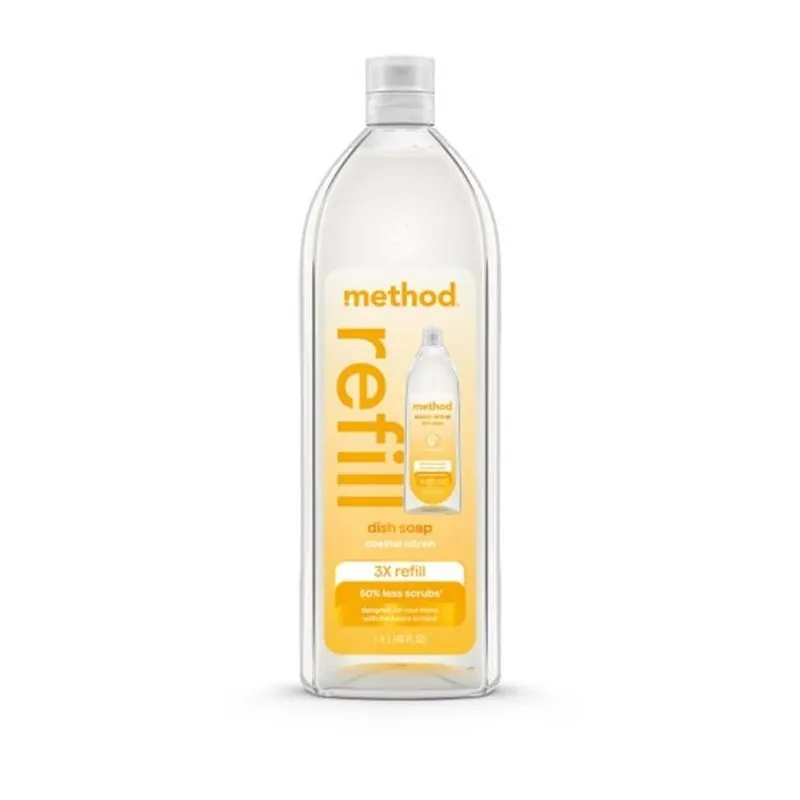 Super Shine Coastal Citron Dish Soap Refill – 48 oz Liquid Cleaner