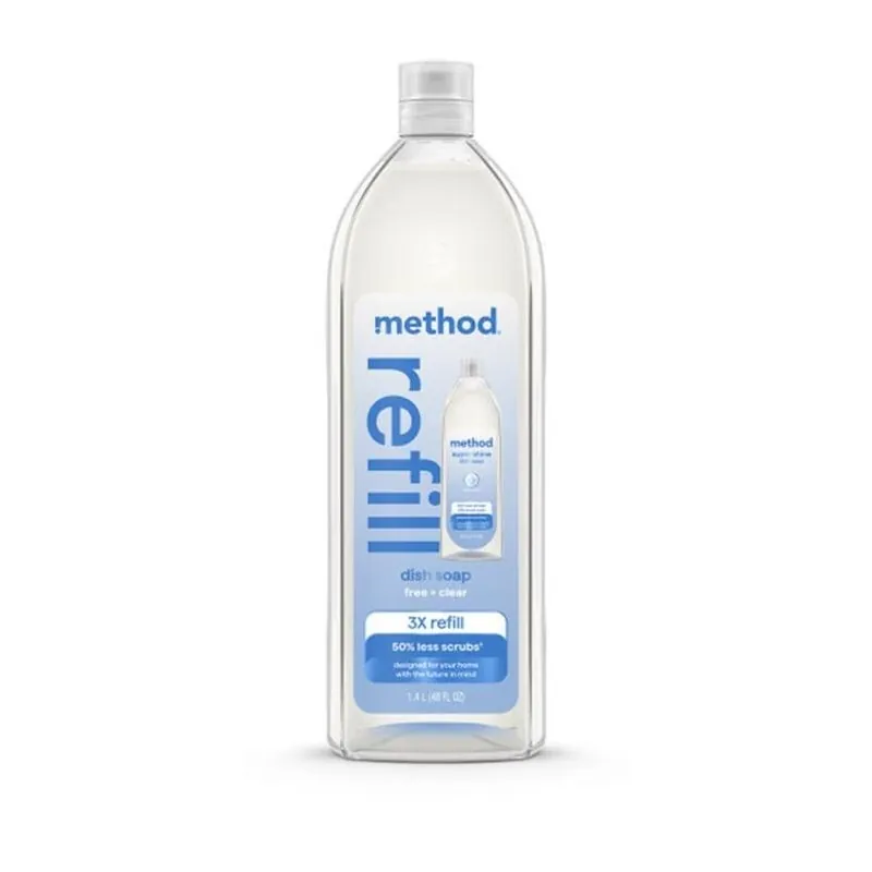 Super Shine Antibacterial Dish Soap Refill – 48 oz, Free & Clear, Concentrated Eco‑friendly Formula