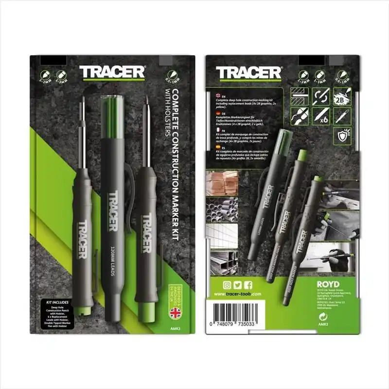 6‑inch Black Deep Hole Marker – 3‑piece Set
