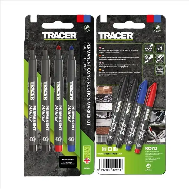 6‑inch Assorted Permanent Marker Set – 4‑pack