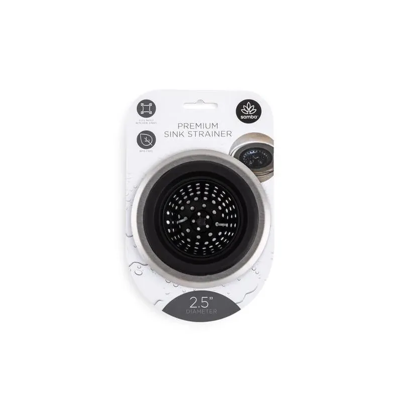 Matte Black Plastic Sink Strainer – 2.5" Diameter