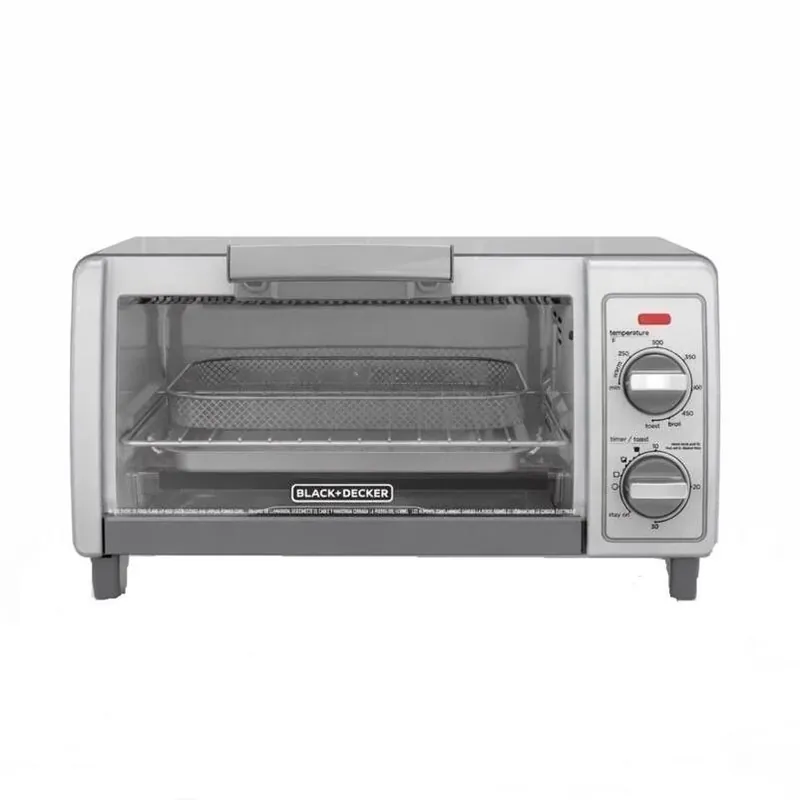 Black+decker 4‑slice Stainless Steel Toaster Oven – 1200w Convection Countertop