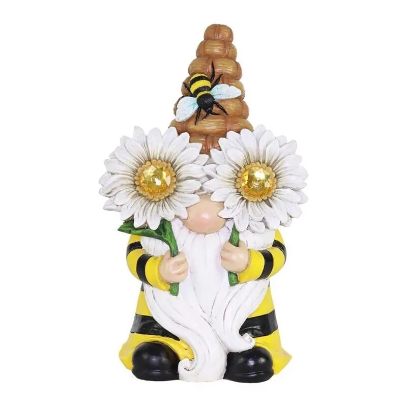 11‑inch Solar‑powered Beekeeper Gnome – Colorful Resin Garden Statue
