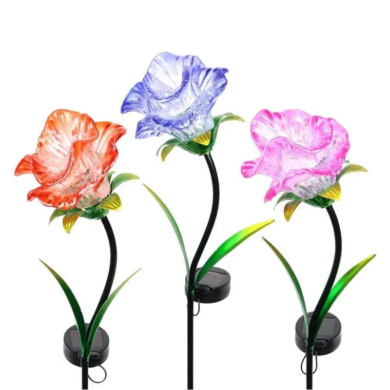 37‑inch Assorted‑color Solar Garden Stake – Durable Plastic Outdoor Light