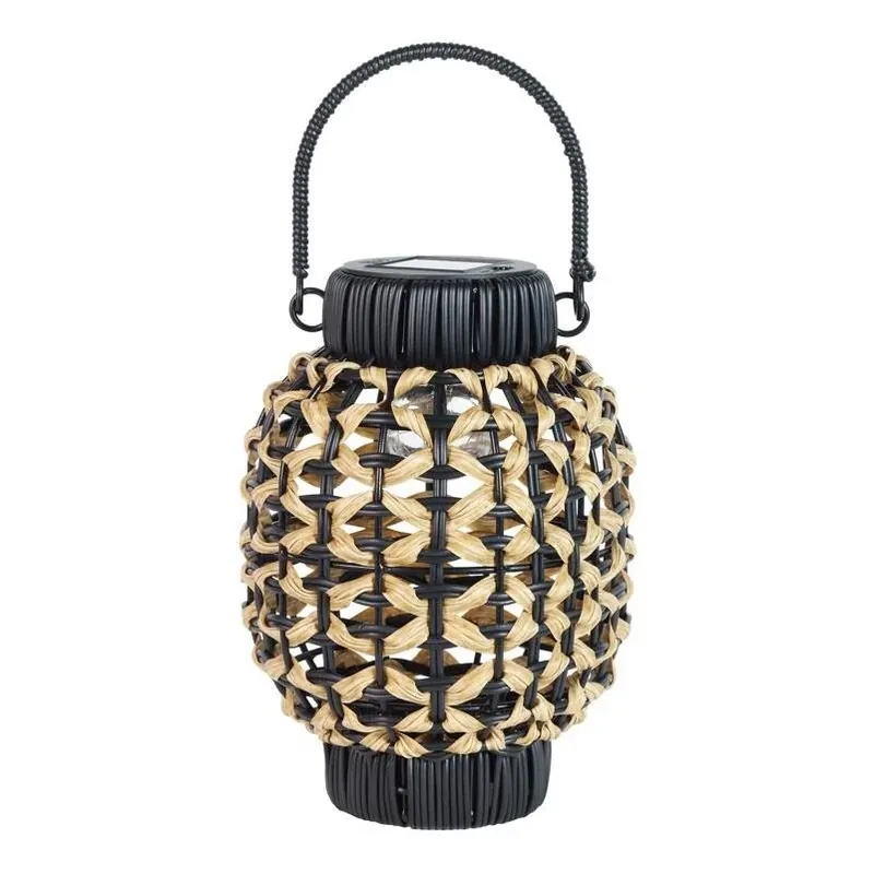 9.5‑inch Black Portable Plastic Lantern – Compact Outdoor Light