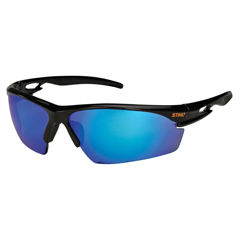 Black Work Protective Glasses With Blue Mirror Lens And Black Frame