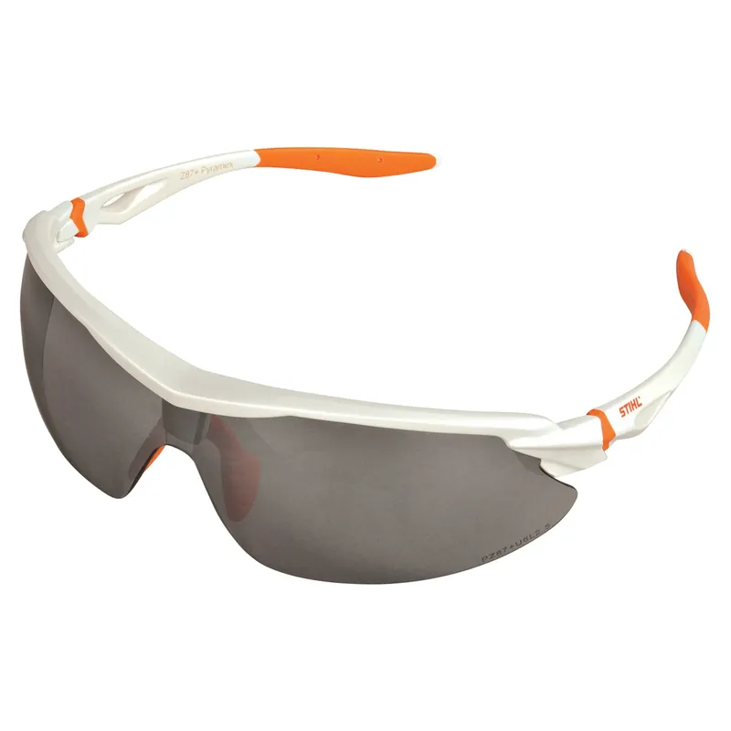 Two-tone Sport Protective Glasses With Silver Mirror Lens And White Frame