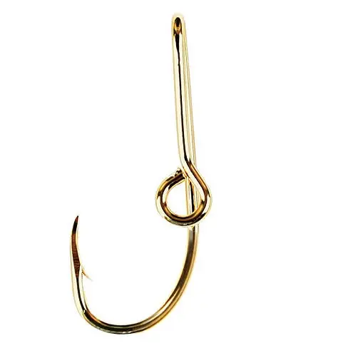 Eagle Claw 155a Gold Fish Hook Hat And Tie Clasps - Set Of 5
