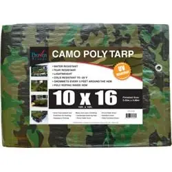 41620 16‘ X 20‘ Green Camouflage Poly Tarp - Heavy Duty 7-mil