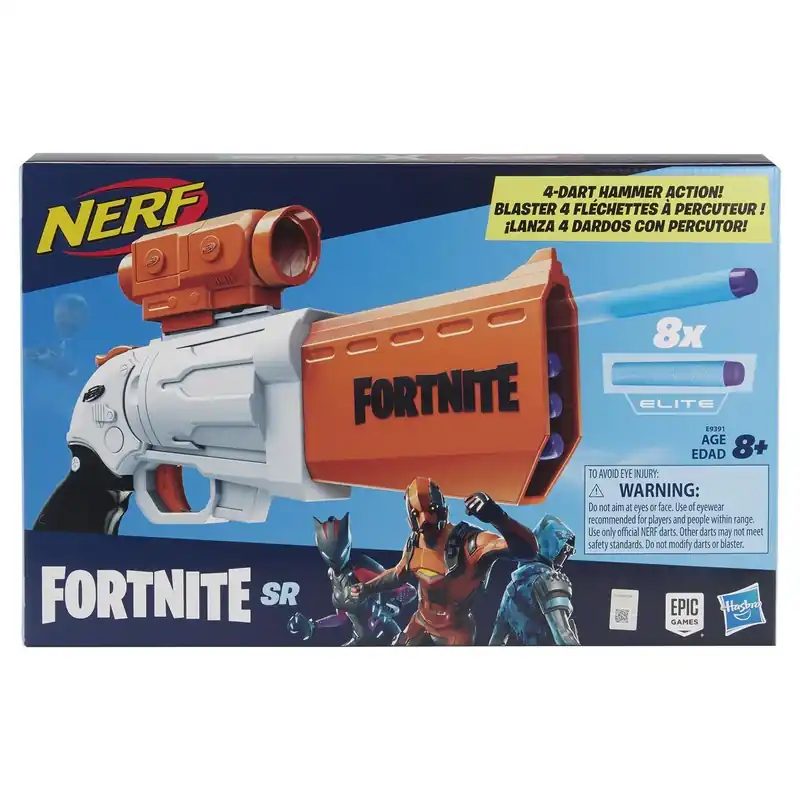 Hasbro Nerf Fortnite Sr Blaster Toy With Removable Scope And 8 Darts