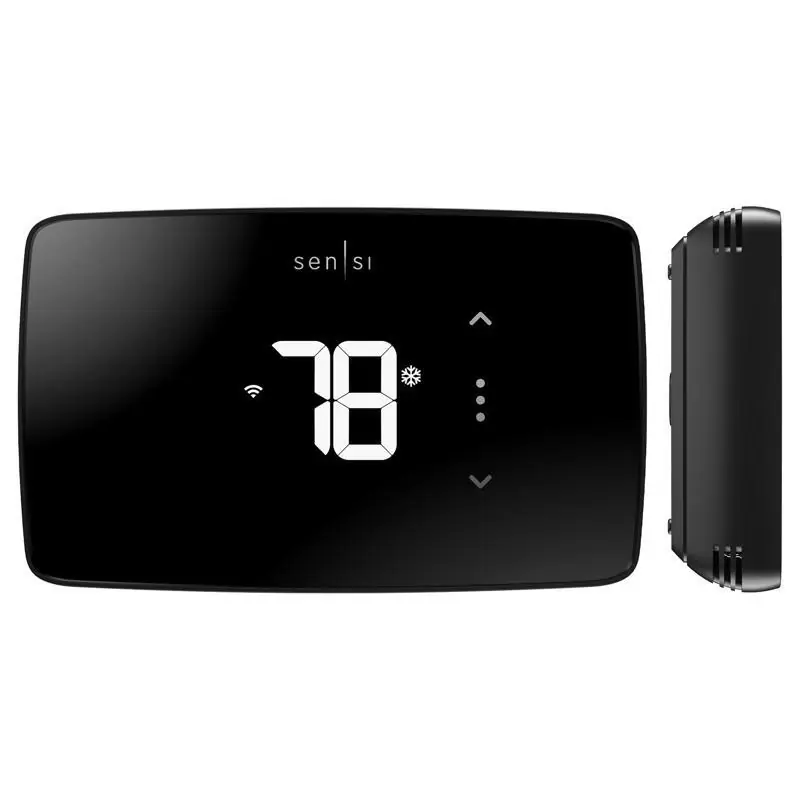 Sensi St25 Wifi Programmable Thermostat With Push Buttons, Black