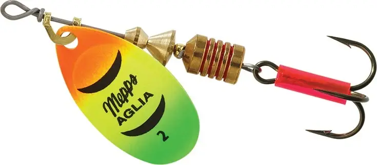 Aglia Plain Spinner Fishing Lure - Hot Firetiger Color, 1/6 Ounce