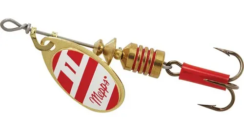 Plain Aglia Inline Spinner Lure, 1/8 Ounce, Red And White
