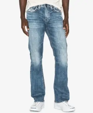 Men‘s Silver Jeans Co. Craig Relaxed Fit Bootcut Stretch Jeans, Size 40 X 32 - Blue