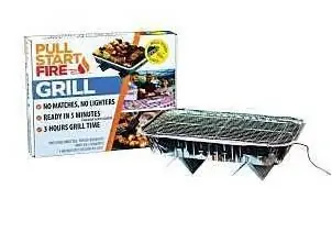Pull Start Fire 77501 Charcoal Grill – 130‑sq‑in Stainless Steel Cooking Surface, Silver Finish