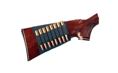Butt Stock Rifle Holder - Holds 8 Cartridges, Black Cordura
